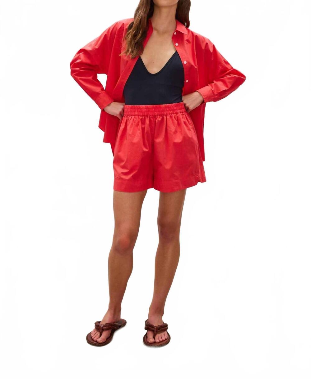 NEW LMND chiara striped cotton shorts in watermelon